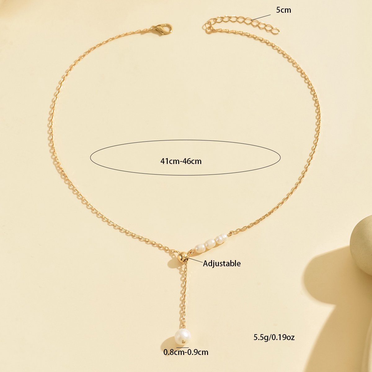 Elegant Gold-Tone Pearl Drop Necklace - Stylish  And Lightweight Jewelry For Young Women