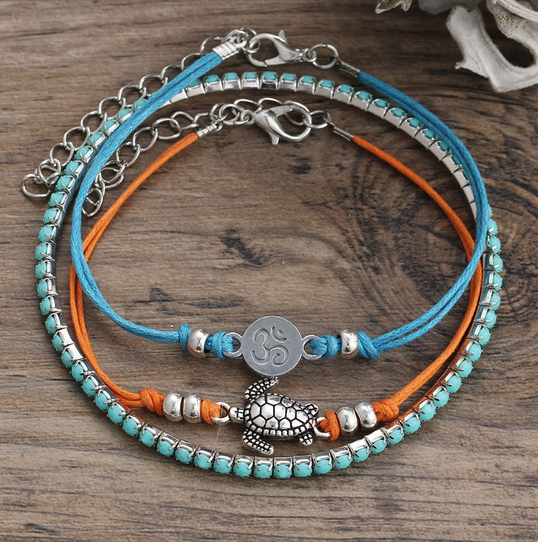 Coastal Charm Layered Anklet Set