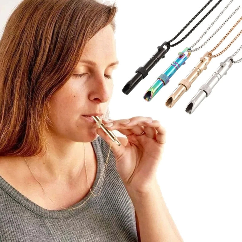 Rotatable Breathing Whistle Necklace