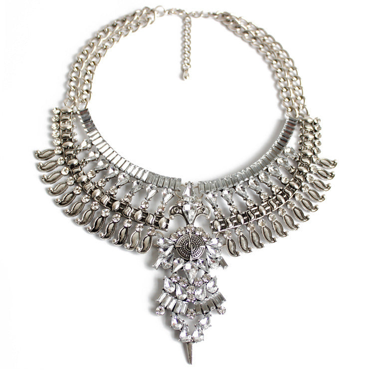 Ornate Crystal Statement Necklace