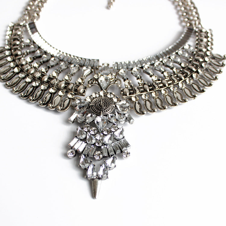 Ornate Crystal Statement Necklace