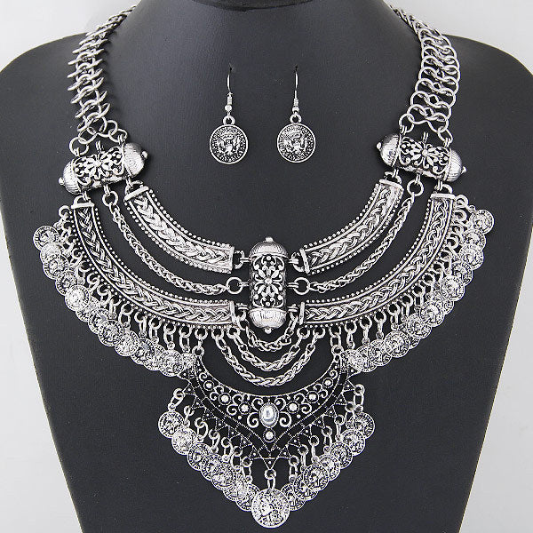 Ornate Crystal Statement Necklace