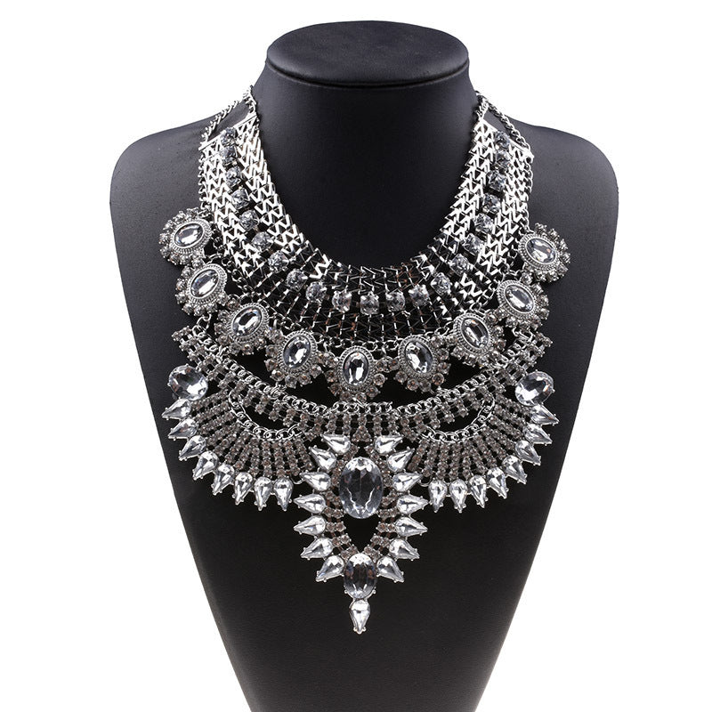 Ornate Crystal Statement Necklace
