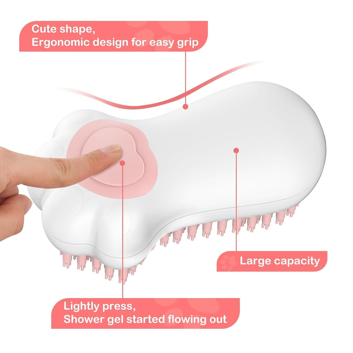Paw-Shaped Pet Grooming Brush