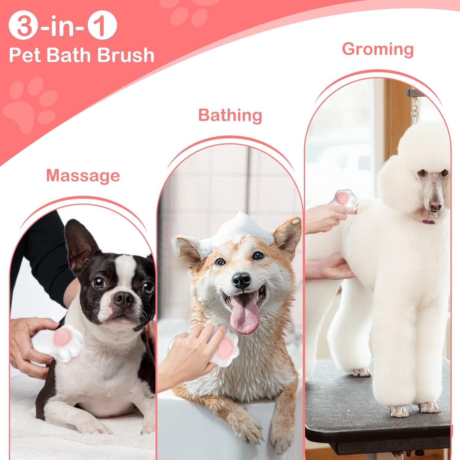 Paw-Shaped Pet Grooming Brush