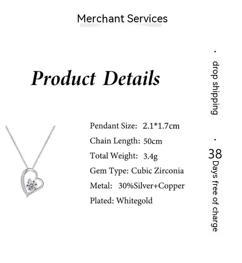 Heart Necklace & Enchanted Rose Gift Set