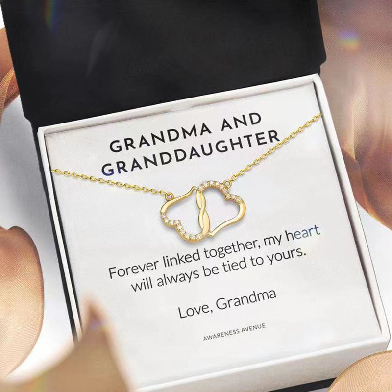 Intertwined Hearts Gold Pendant Necklace