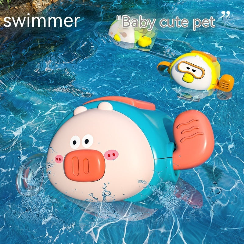 Buddy the Toy.  Cartoon Clockwork Bath Water Toy