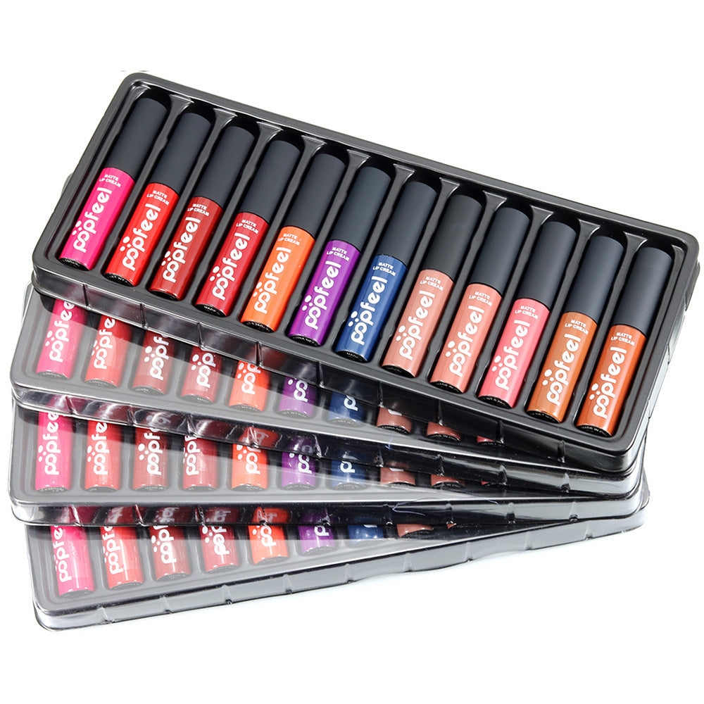 Popfeel 12 Colors Matte Lip Gloss Set