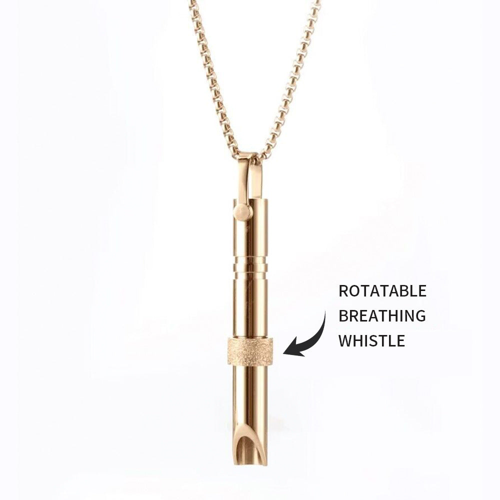Rotatable Breathing Whistle Necklace