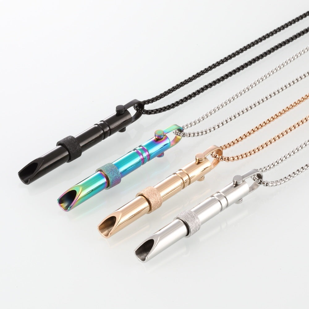 Rotatable Breathing Whistle Necklace