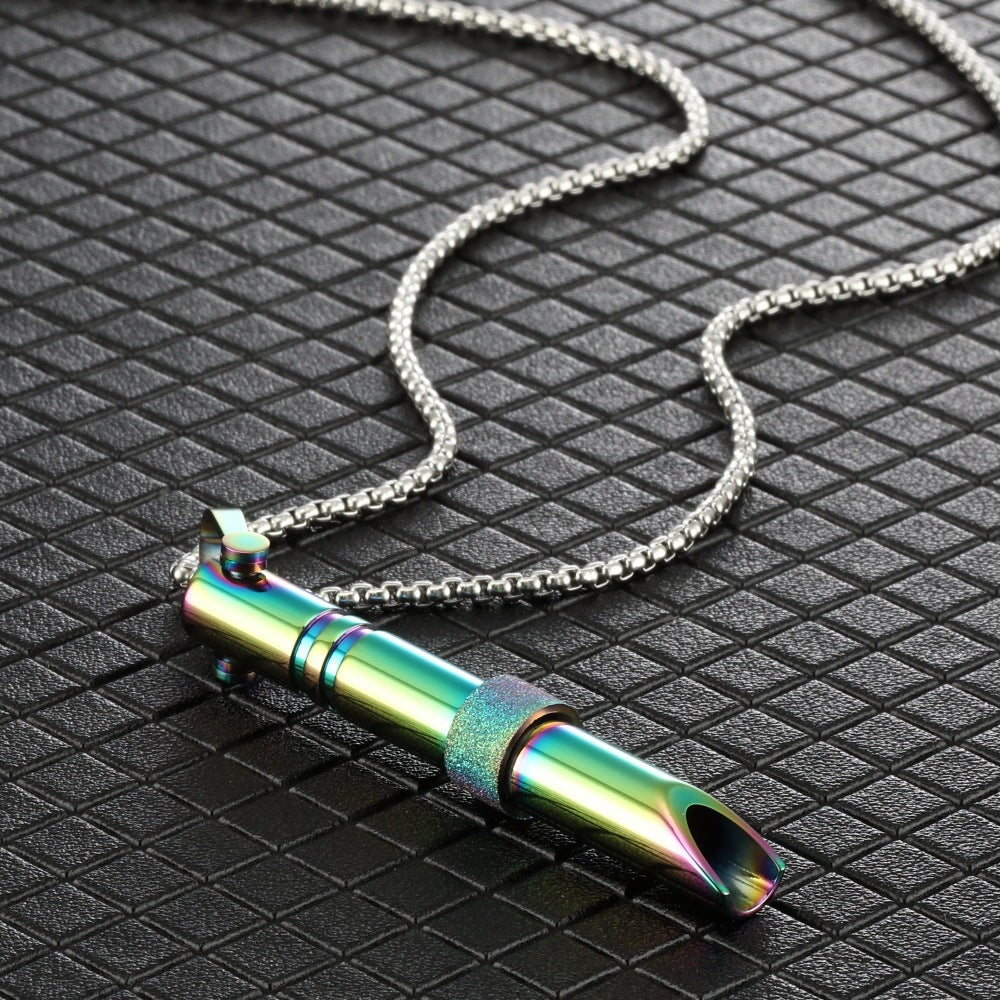 Rotatable Breathing Whistle Necklace