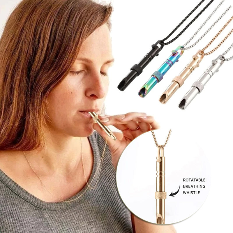 Rotatable Breathing Whistle Necklace