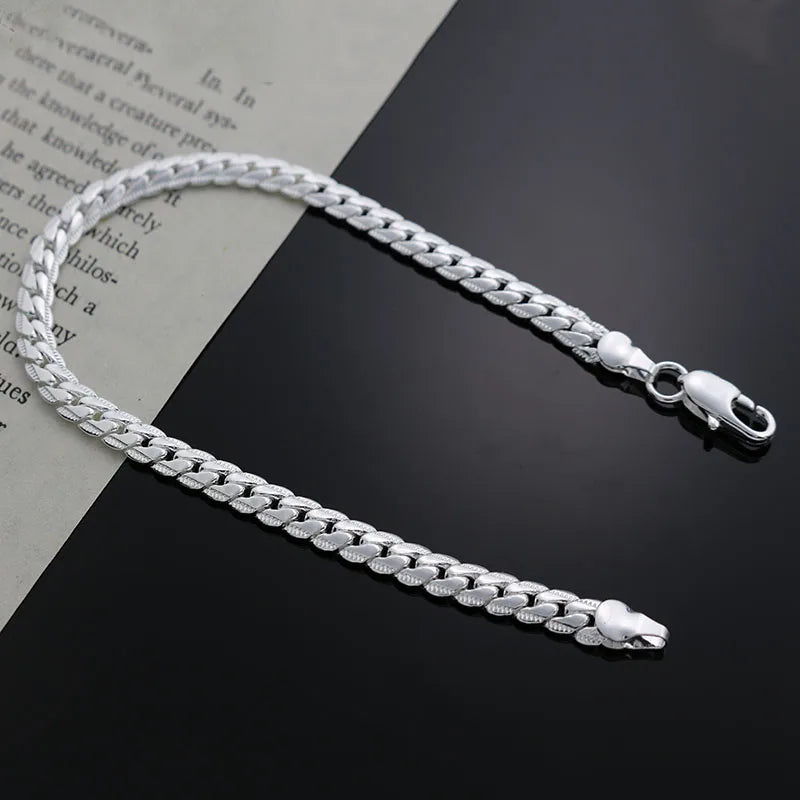 Textured Link Sterling Silver/ Gold Bracelet