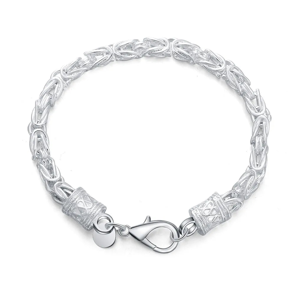 925 Sterling Silver Twisted Rope Chain Bracelet