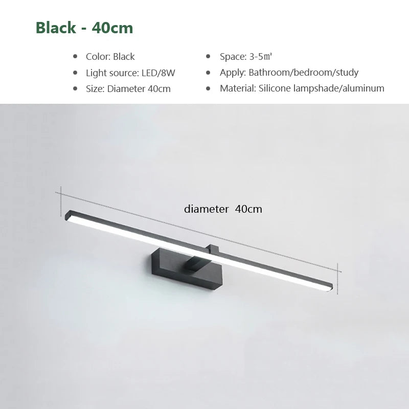 Modern Linear Bathroom Wall Light