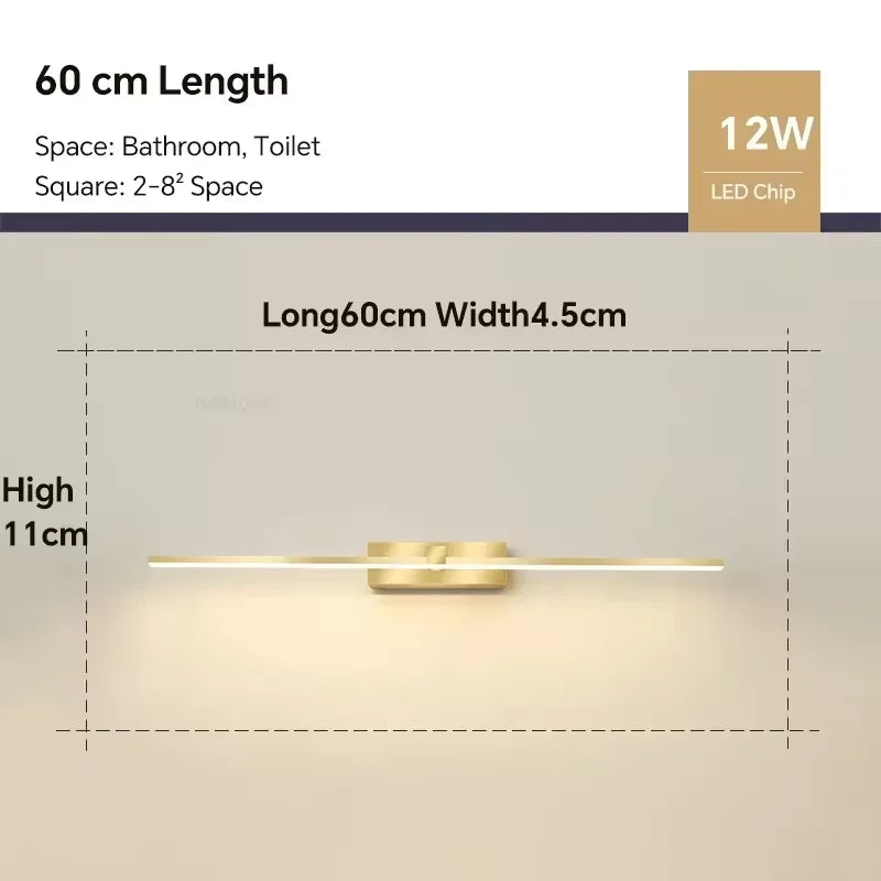 Modern Linear Bathroom Wall Light