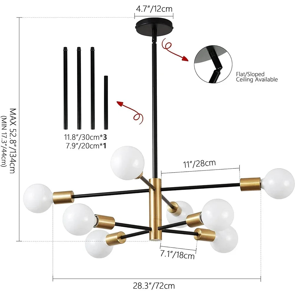 Modern Sputnik Chandelier