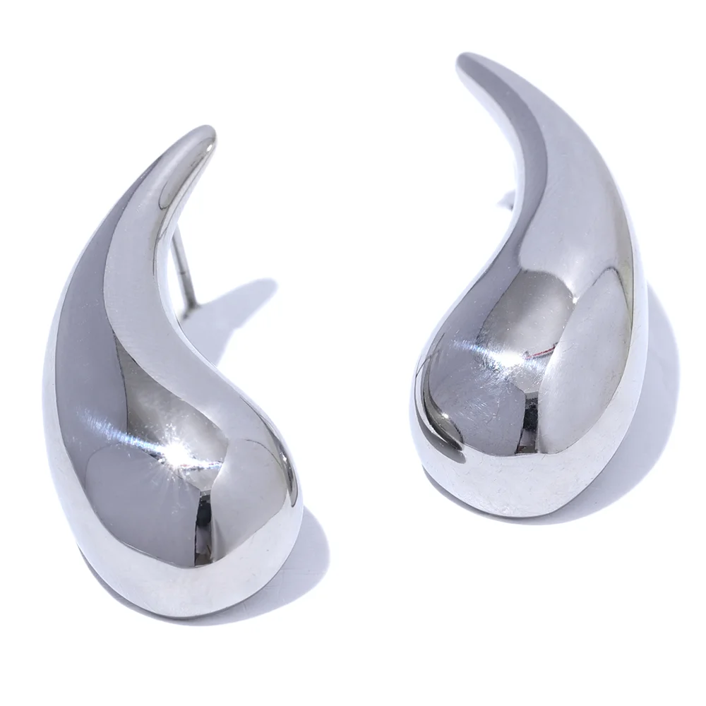 Yhpup New 316l Stainless Steel Water Drop Minimalist Stud Earrings Gold Silver Color Trendy Daily Stylish Jewelry Waterproof