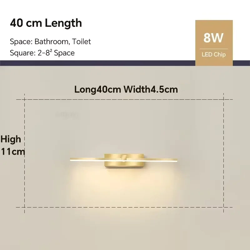 Modern Linear Bathroom Wall Light