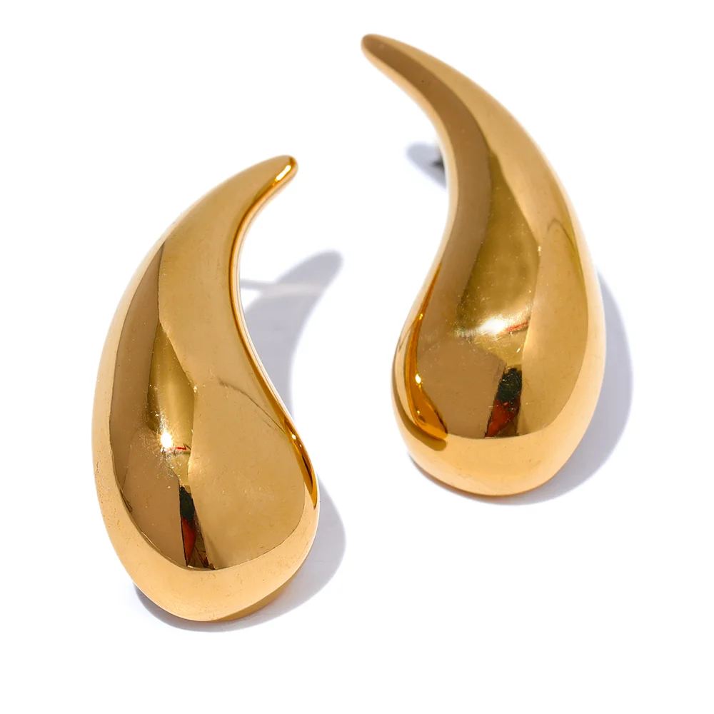 Yhpup New 316l Stainless Steel Water Drop Minimalist Stud Earrings Gold Silver Color Trendy Daily Stylish Jewelry Waterproof