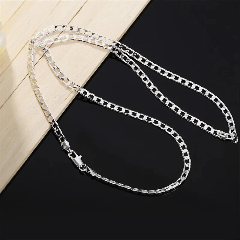 Sterling Silver Wide Link Chain Necklace
