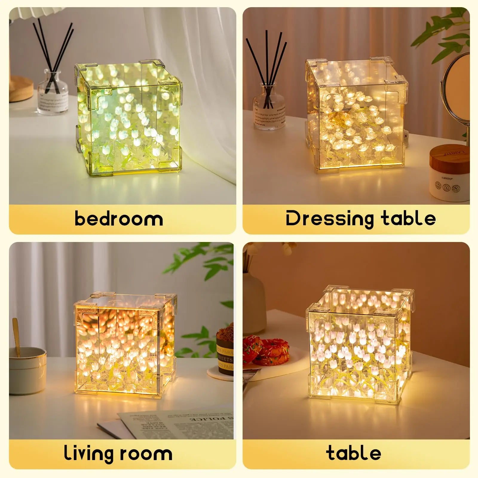 Tulip 3D Mirror Cube Lamp