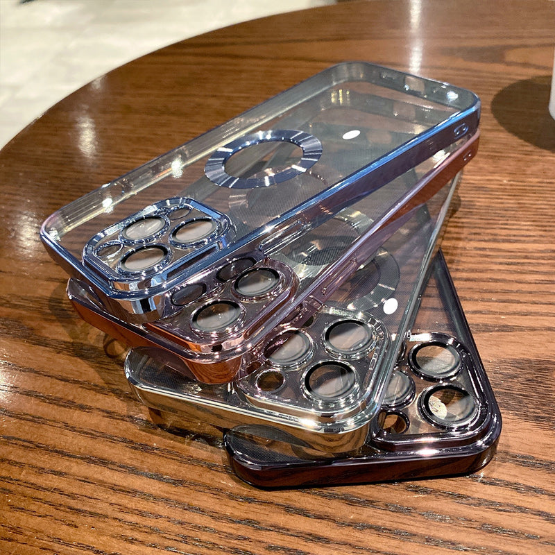 Clear iPhone Case with Metal Accents