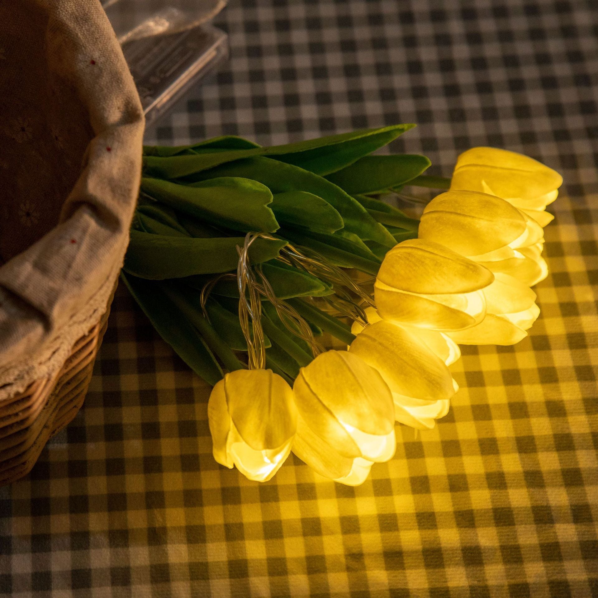 Illuminated Tulip Bouquet Basket