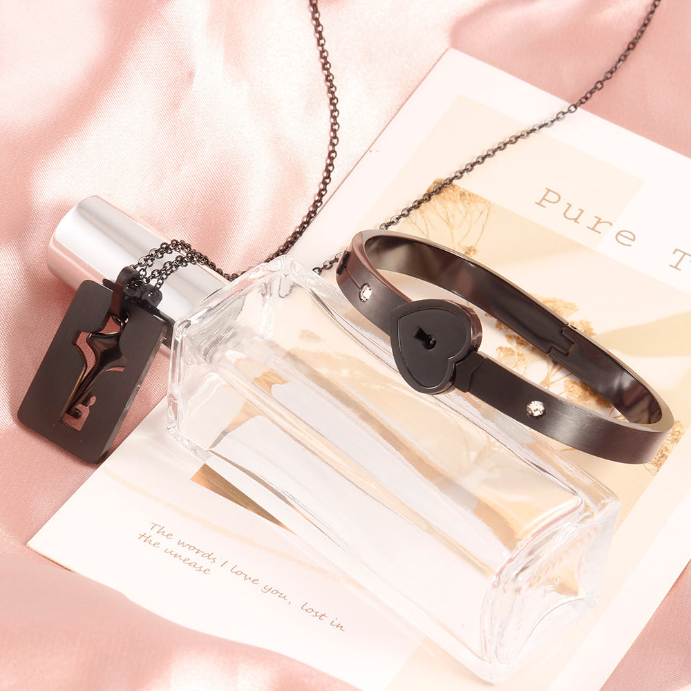 Eternal Bond Lock & Key Necklace & Bracelet Set