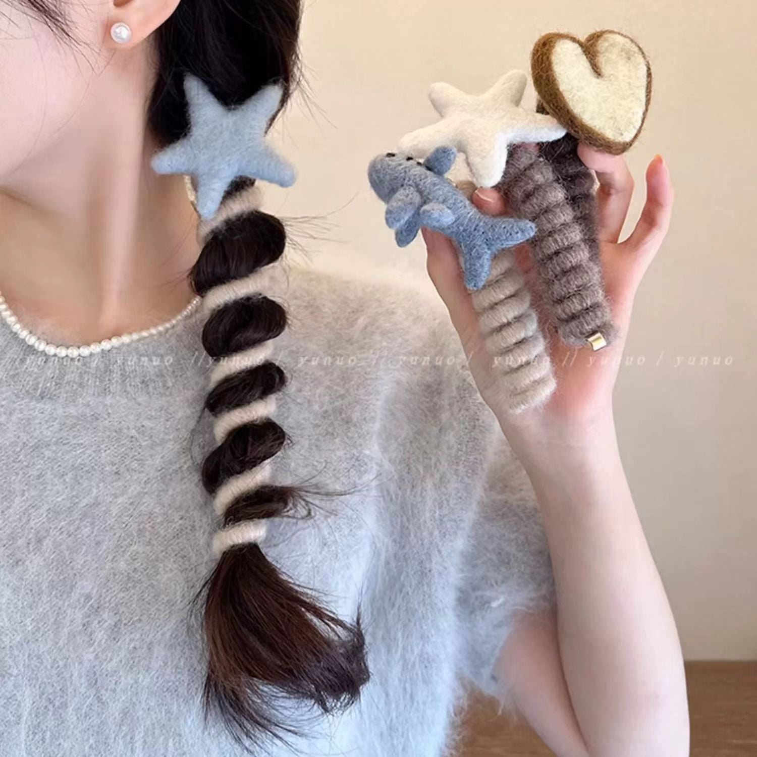 Cute Braided Hair Phone Line Hair Ring